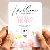 Einfache rosa elegante Blumen-Hochzeit speichern d Magnet