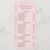 Einfache rosa Elegante Moderne Preisliste (Vorne/Hinten)