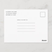 Einfache Rosa Elephant Baby Dusche Einladung Postkarte (Rückseite)