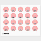 Einfache Rosa Farbe Made with Liebe Logo Template Runder Aufkleber (Blatt)