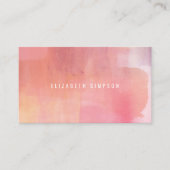 Einfache Rosa Farbe Minimal Wasserfarbe Visitenkarte (Vorderseite)