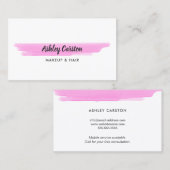 Einfache rosa Farbe Pinselstrich Visitenkarte (Vorne/Hinten)