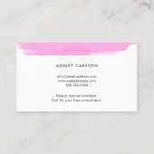 Einfache rosa Farbe Pinselstrich Visitenkarte (Rückseite)
