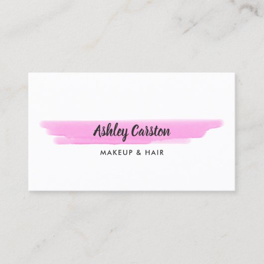Einfache rosa Farbe Pinselstrich Visitenkarte (Vorderseite)