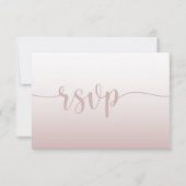 Einfache rosa Farbkalligrafie Hochzeit RSVP Karte (Vorderseite)