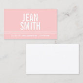Einfache, rosa, fett-minimale Rufkarte Telefonnummerkarte (Vorne/Hinten)