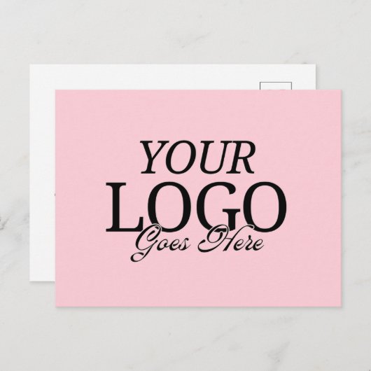 Einfache Rosa Firmenlogos mit QR-Code Postkarte (Vorne/Hinten)