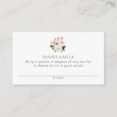 Einfache Rosa Floral Windeln Raffel Ticketumrandun Begleitkarte (Vorderseite)