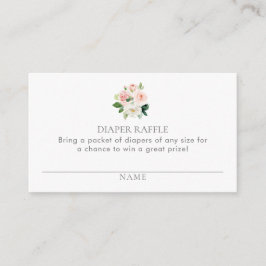 Einfache Rosa Floral Windeln Raffel Ticketumrandun Begleitkarte