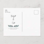 Einfache rosa florale Monogramm Hochzeit speichern Postkarte (Rückseite)