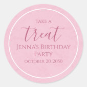 Einfache rosa Geburtstagskalligrafie - Niedliches Runder Aufkleber (Vorderseite)