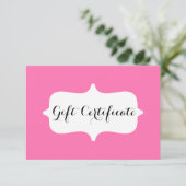 Einfache rosa Geschenkgutscheine (Stehend Vorderseite)
