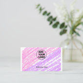 Einfache Rosa Glitzer Textur Funkeln hinzufügen Lo Visitenkarte (Stehend Vorderseite)