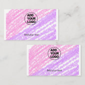 Einfache Rosa Glitzer Textur Funkeln hinzufügen Lo Visitenkarte (Vorne/Hinten)