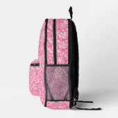 Einfache Rosa Glitzer-Textur | Monogramm Bedruckter Rucksack (Rechts)