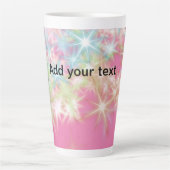 Einfache rosa glitzernde Sterne fügen Ihren Text h Milchtasse (Vorderseite)