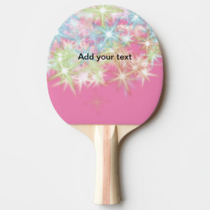 Einfache rosa glitzernde Sterne fügen Ihren Text h Tischtennis Schläger
