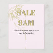 Einfache Rosa Gold Blumengeschäfte Flyer (Hinten)