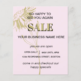 Einfache Rosa Gold Blumengeschäfte Flyer