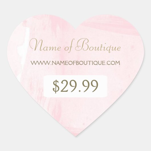 Einfache Rosa Gold Boutique Preis Herz-Aufkleber (Vorderseite)