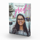 Einfache rosa Grad Klasse handgeschriebenes Typo-F Fotoblock (Rechts)