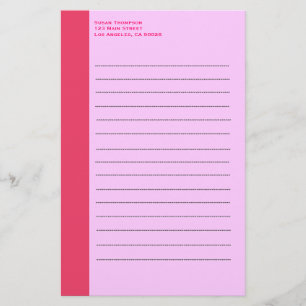 Einfache rosa Grenze Briefpapier