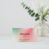Einfache rosa grüne Visitenkarte (Stehend Vorderseite)
