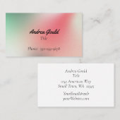Einfache rosa grüne Visitenkarte (Vorne/Hinten)