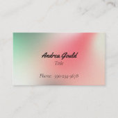 Einfache rosa grüne Visitenkarte (Vorderseite)
