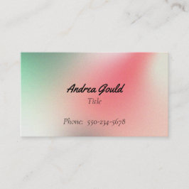 Einfache rosa grüne Visitenkarte