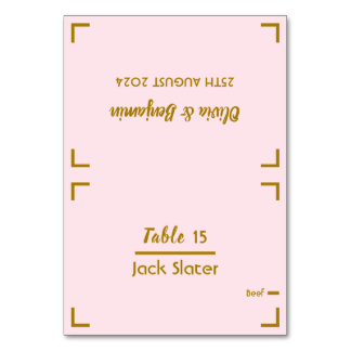 Einfache rosa handgeschriebene Schrift Hochzeitsti Tischnummer