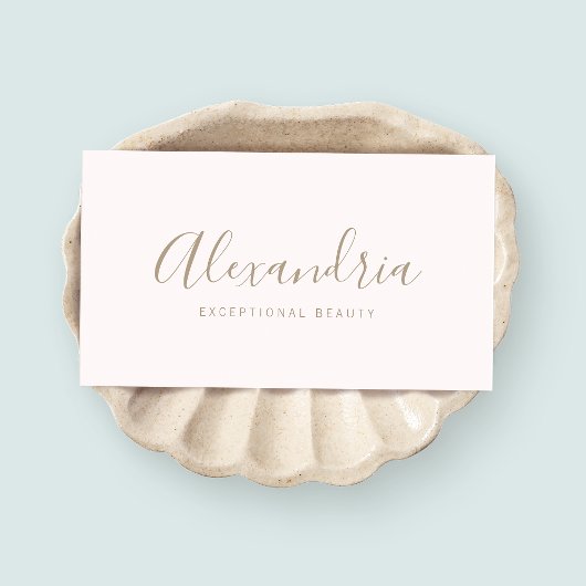 Einfache rosa handgeschriebene Skriptkalligrafie Visitenkarte