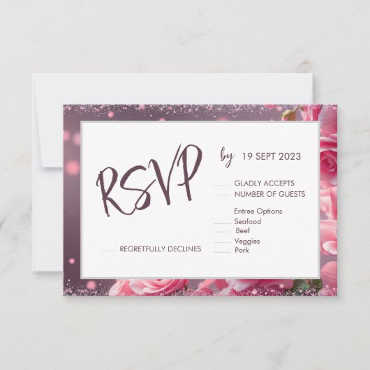 Einfache, rosa handgeschriebene SkriptWedding RSVP (Vorderseite)