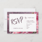 Einfache, rosa handgeschriebene SkriptWedding RSVP Karte (Vorderseite)
