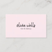 Einfache rosa handgeschriebene Social Media-Icons Visitenkarte (Vorderseite)