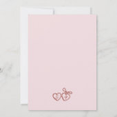 Einfache rosa handgeschriebene wunderliche Doodle- Einladung (Rückseite)