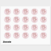 Einfache rosa handgeschriebene wunderliche Doodle- Runder Aufkleber (Blatt)