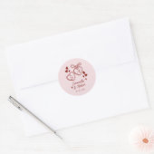 Einfache rosa handgeschriebene wunderliche Doodle- Runder Aufkleber (Umschlag)