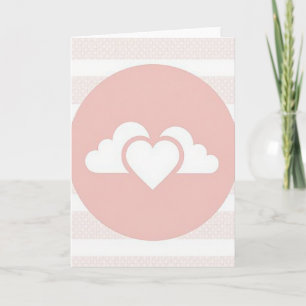 Einfache rosa Herz-Wolken-Karte Karte