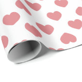 Einfache rosa Herzen Minimalistisch Geschenkpapier (Rolleneckpunkt)