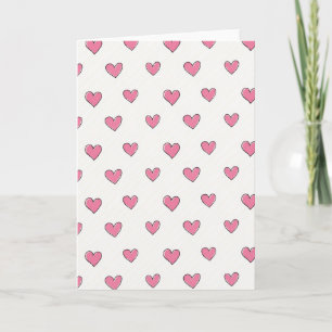 Einfache rosa Herzen Musterkarte Karte