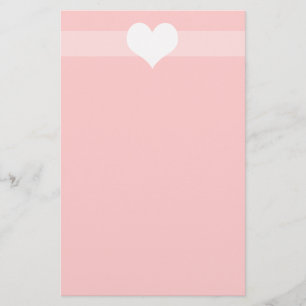 Einfache rosa Herzgeschichte Briefpapier
