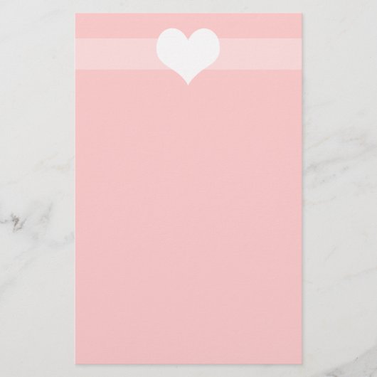 Einfache rosa Herzgeschichte Briefpapier (Vorderseite)