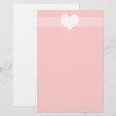 Einfache rosa Herzgeschichte Briefpapier (Vorne/Hinten)
