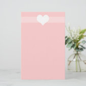 Einfache rosa Herzgeschichte Briefpapier (Stehend Vorderseite)