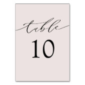Einfache rosa Hochzeitstisch Tischnummer (Vorderseite)