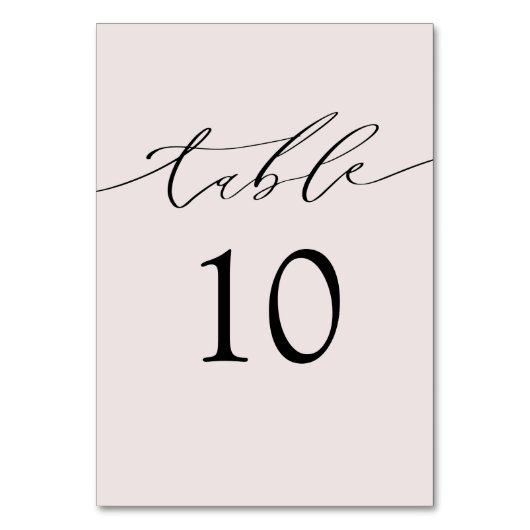 Einfache rosa Hochzeitstisch Tischnummer (Vorderseite)