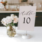 Einfache rosa Hochzeitstisch Tischnummer