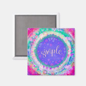 Einfache rosa Hübsche, florale Farbinspiritivität Magnet (Vorderseite/Rückseite)