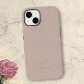 Einfache Rosa Imitate Leaather Look Monogram Case-Mate iPhone Hülle